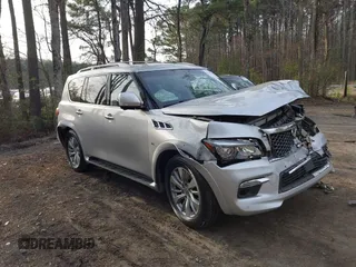 2015 Infiniti QX80 with VIN JN8AZ2NE1F9083991, listed as a IAAI auction lot 41835516 with 1 mi miles. Bid and sale history available at carsss.com. Image 1.