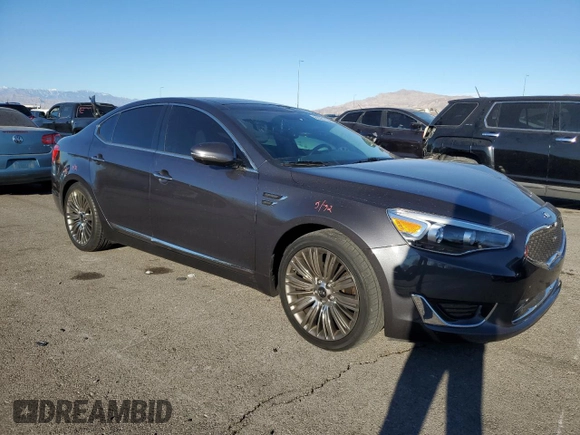 2015 Kia Cadenza Premium with VIN KNALN4D7XF5192579, listed as a Copart auction lot 82381104 with 77,500 mi miles and Salvage Title. Bid and sale history available at carsss.com. Image 4.
