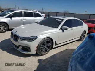 2019 BMW 7 Series 750i with VIN WBA7F0C5XKGM25348, listed as a Copart auction lot 46537485 with 54,365 mi miles and Salvage Title. Bid and sale history available at carsss.com. Image 1.