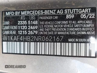 2022 Mercedes-Benz C 300 with VIN W1KAF4HB2NR062167, listed as a IAAI auction lot 42523167 with 12,546 mi miles and . Bid and sale history available at DreamBid. Image 9.