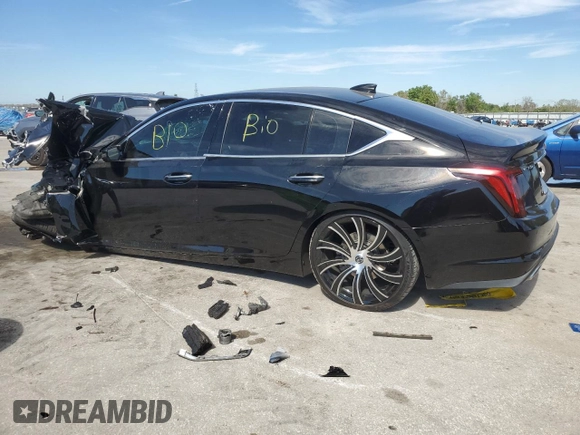 2023 Cadillac CT5 Premium Luxury with VIN 1G6DN5RK0P0134086, listed as a Copart auction lot 47732345 with Not provided miles and Non repairable. Bid and sale history available at DreamBid. Image 2.