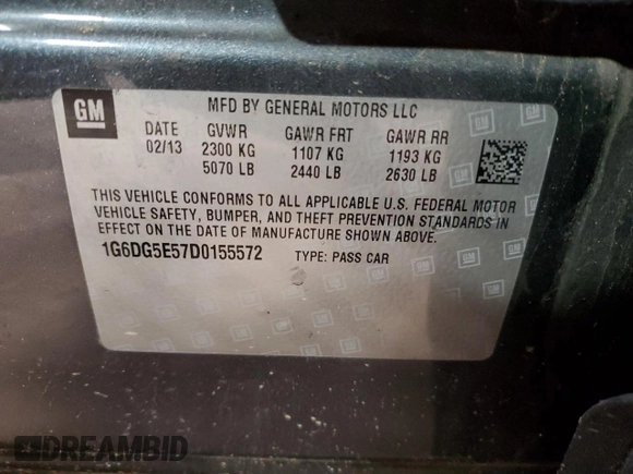 2013 Cadillac CTS Luxury with VIN 1G6DG5E57D0155572, listed as a Copart auction lot 50872505 with 82,875 mi miles and Salvage title. Bid and sale history available at DreamBid. Image 13.