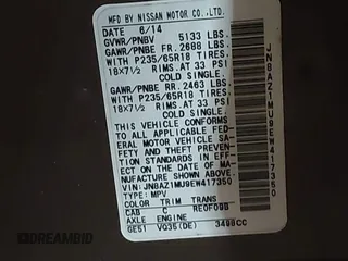 2014 Nissan Murano SV with VIN JN8AZ1MU9EW417350, listed as a IAAI auction lot 42138090 with 178,652 mi miles and . Bid and sale history available at carsss.com. Image 9.