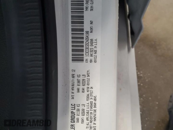 2012 Chrysler 200 Limited with VIN 1C3CCBCG5CN264108, listed as a Copart auction lot 55779105 with 131,300 mi miles and Clean Title. Bid and sale history available at DreamBid. Image 13.