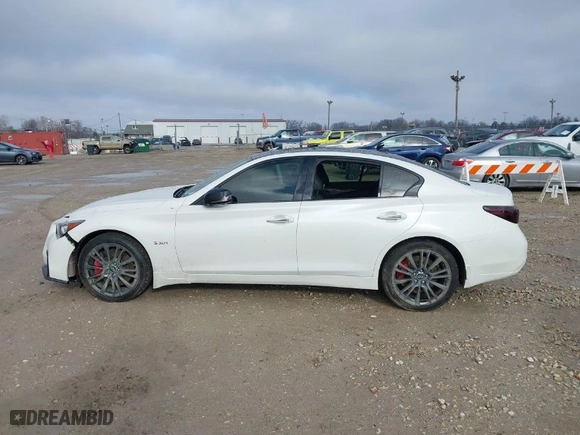 2018 Infiniti Q50 RED SPORT 400 with VIN JN1FV7ARXJM481860, listed as a IAAI auction lot 41200455 with 35,333 mi miles. Bid and sale history available at carsss.com. Image 14.