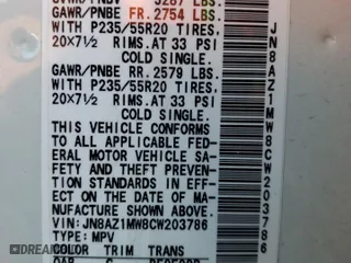2012 Nissan Murano S with VIN JN8AZ1MW8CW203786, listed as a Copart auction lot 52320285 with 81,851 mi miles and Clean Title. Bid and sale history available at carsss.com. Image 13.