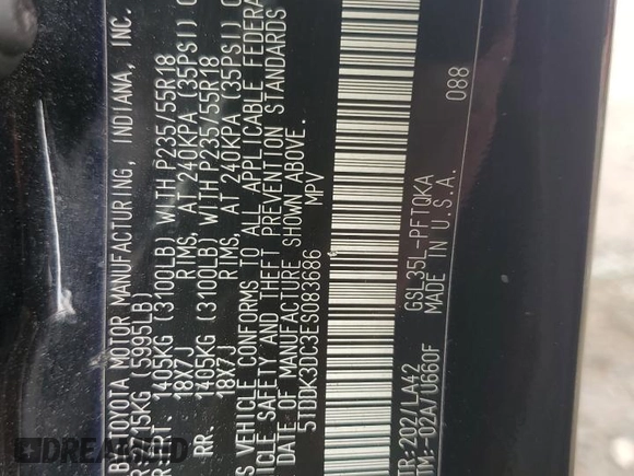 2014 Toyota Sienna Ltd with VIN 5TDDK3DC3ES083686, listed as a Copart auction lot 48738445 with 138,096 mi miles and Salvage Title. Bid and sale history available at carsss.com. Image 16.