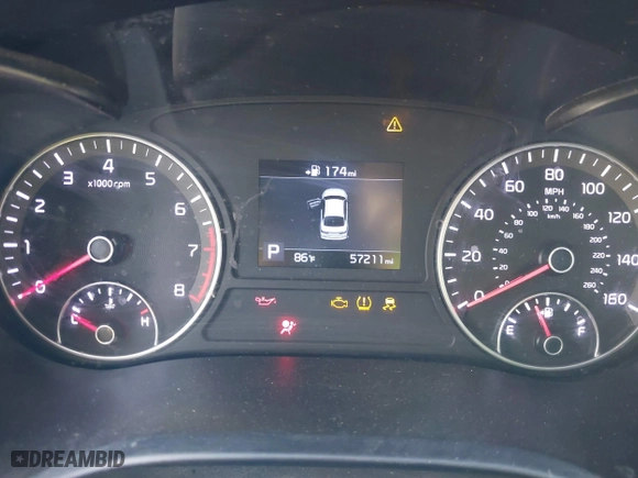 2019 Kia Optima LX with VIN 5XXGT4L3XKG376676, listed as a IAAI auction lot 41679981 with 57,211 mi miles. Bid and sale history available at carsss.com. Image 7.