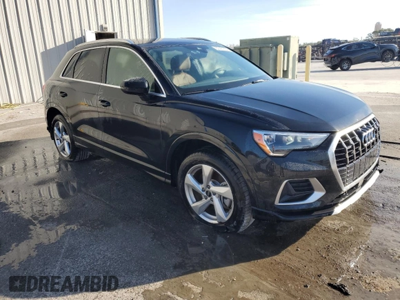2022 Audi Q3 Premium with VIN WA1AUCF32N1001495, listed as a Copart auction lot 83381104 with 24,682 mi miles and Salvage Title. Bid and sale history available at carsss.com. Image 4.