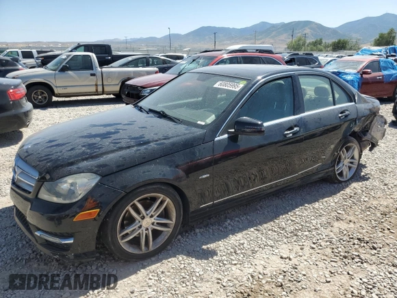 2012 Mercedes-Benz C 250 Sport with VIN WDDGF4HB3CA669569, listed as a Copart auction lot 60805995 with 121,681 mi miles and Salvage title. Bid and sale history available at DreamBid. Image 1.