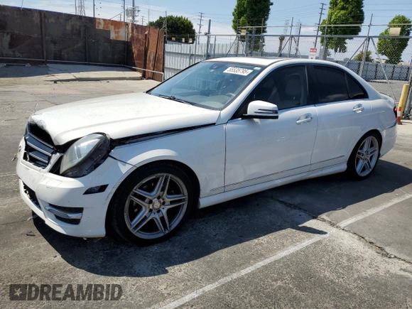 2013 Mercedes-Benz C C 250 Sport with VIN WDDGF4HB8DR250135, listed as a Copart auction lot 55535795 with 185,379 mi miles and Salvage Title. Bid and sale history available at carsss.com. Image 1.