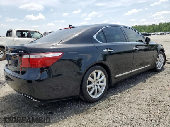 2008 Lexus LS 460 with VIN JTHBL46F385060578, listed as a Copart auction lot 55403235 with 321,933 mi miles and Salvage title. Bid and sale history available at DreamBid. Image 3.