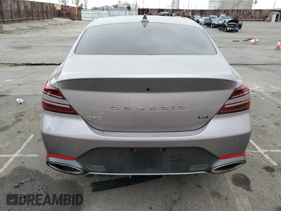 2023 Genesis G70 3.3T with VIN KMTG54TE4PU135081, listed as a Copart auction lot 55341144 with 3,637 mi miles and Salvage Title. Bid and sale history available at carsss.com. Image 6.