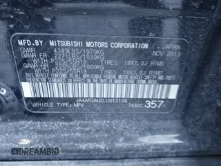2020 Mitsubishi Outlander Sport ES 2.0 with VIN JA4AR3AU2LU013109, listed as a IAAI auction lot 41406494 with 160,936 mi miles. Bid and sale history available at carsss.com. Image 9.