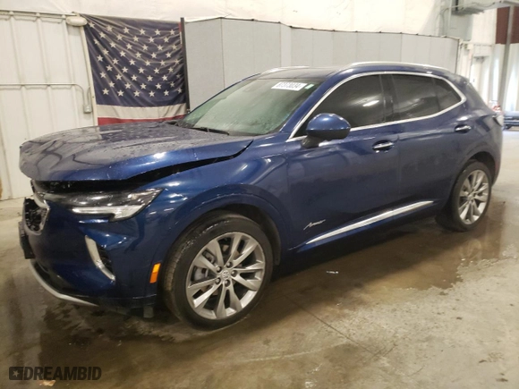 2022 Buick Envision Avenir with VIN LRBFZSR40ND063390, listed as a Copart auction lot 87373034 with 27,160 mi miles and Salvage Title. Bid and sale history available at carsss.com. Image 1.
