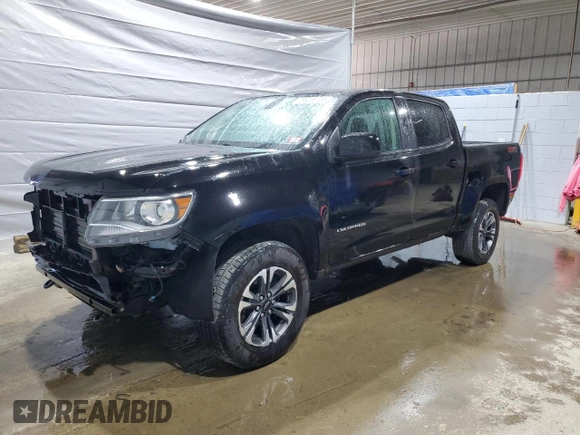 2021 Chevrolet Colorado 4WD Z71 z VIN 1GCGTDEN2M1112641, wystawiony jako Copart lot #55016135 z przebiegiem 79 992 mil mil oraz Szkoda całkowita • Salvage title. Historia ofert i sprzedaży dostępna na DreamBid. Obrazek 1.