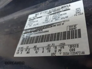2002 Ford F-150 XL with VIN 1FTRX17242NB34886, listed as a IAAI auction lot 42189671 with 126,525 mi miles and . Bid and sale history available at DreamBid. Image 9.