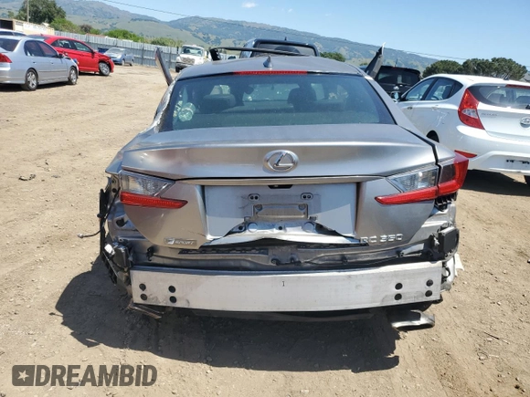 2015 Lexus RC 350 F Sport with VIN JTHHE5BC4F5010310, listed as a Copart auction lot 55202685 with 75,588 mi miles and Salvage title. Bid and sale history available at DreamBid. Image 6.