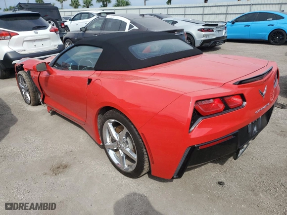 2014 Chevrolet Corvette Stingray 2LT with VIN 1G1YD3D7XE5130869, listed as a Copart auction lot 75005934 with 0 mi miles and Salvage Title. Bid and sale history available at carsss.com. Image 2.