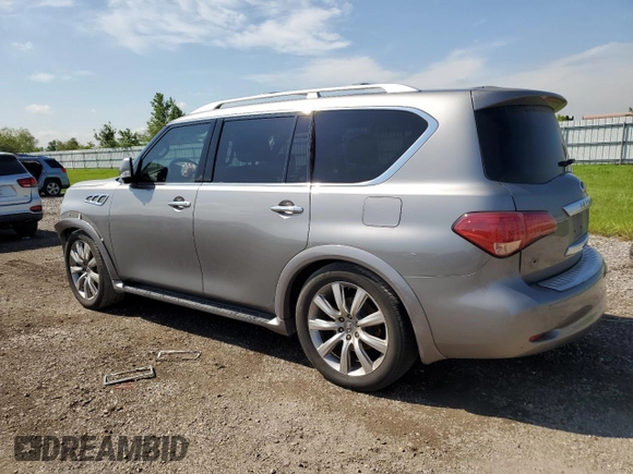 2012 Infiniti QX56 7-passenger with VIN JN8AZ2NEXC9023641, listed as a Copart auction lot 71316494 with 107,827 mi miles and Salvage Title. Bid and sale history available at carsss.com. Image 2.