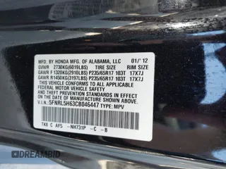 2012 Honda Odyssey EX-L z VIN 5FNRL5H63CB046447, wystawiony jako IAAI lot #42578775 z przebiegiem 247 852 mil mil oraz . Historia ofert i sprzedaży dostępna na DreamBid. Obrazek 9.