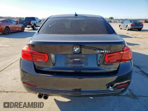 2017 BMW 3 Series 330e iPerformance with VIN WBA8E1C31HA156504, listed as a Copart auction lot 47971015 with 77,396 mi miles and Salvage Title. Bid and sale history available at carsss.com. Image 6.