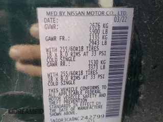 2022 Nissan Pathfinder SL z VIN 5N1DR3CA0NC242799, wystawiony jako Copart lot #50532655 z przebiegiem 116 338 mil mil oraz Szkoda całkowita • Salvage title. Historia ofert i sprzedaży dostępna na DreamBid. Obrazek 15.