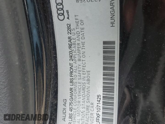 2015 Audi A3 Premium Plus z VIN WAU3FLFFXF1071425, wystawiony jako Copart lot #51495675 z przebiegiem 125 863 mil mil oraz Czysty tytuł • Clean title. Historia ofert i sprzedaży dostępna na DreamBid. Obrazek 12.