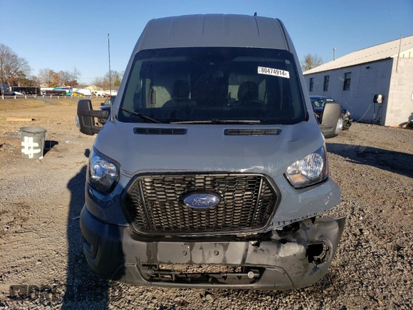 2021 Ford Transit Cargo with VIN 1FTBR3X8XMKA83071, listed as a Copart auction lot 80474914 with 38,027 mi miles and Salvage title. Bid and sale history available at DreamBid. Image 5.