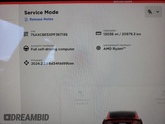 2023 Tesla Model X with VIN 7SAXCBE5XPF367136, listed as a Copart auction lot 45357254 with 13,036 mi miles and Salvage Title. Bid and sale history available at DreamBid. Image 9.