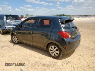 2014 Mitsubishi Mirage DE with VIN ML32A3HJ3EH002325, listed as a Copart auction lot 59822705 with 82,804 mi miles and Salvage title. Bid and sale history available at DreamBid. Image 2.