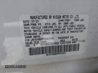 2023 Nissan ARIYA Engage z VIN JN1CF0BB9PM707503, wystawiony jako IAAI lot #42725790 z przebiegiem 13 112 mil mil oraz . Historia ofert i sprzedaży dostępna na DreamBid. Obrazek 9.