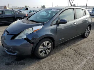 2013 Nissan LEAF SV with VIN 1N4AZ0CP3DC403631, listed as a Copart auction lot 57813595 with 98,957 mi miles and Salvage title. Bid and sale history available at DreamBid. Image 1.