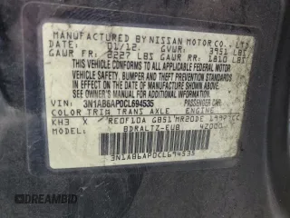 2012 Nissan Sentra S с VIN 3N1AB6AP0CL694535, выставлен на аукционе Copart как лот 59614595 с пробегом 180 335 миль миль и Списание • Salvage title. История ставок и продаж доступна на DreamBid. Изображение 13.