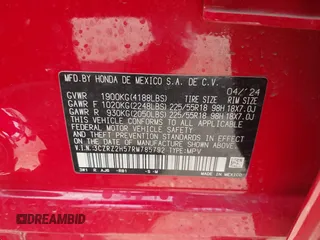 2024 Honda HR-V Sport z VIN 3CZRZ2H57RM785792, wystawiony jako IAAI lot #42273530 z przebiegiem 5 812 mil mil oraz . Historia ofert i sprzedaży dostępna na DreamBid. Obrazek 9.