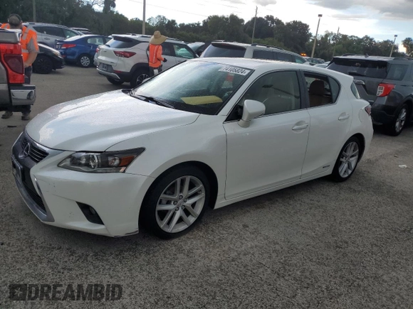 2017 Lexus CT with VIN JTHKD5BH1H2281107, listed as a Copart auction lot 74105824 with 0 mi miles and Salvage Title. Bid and sale history available at carsss.com. Image 1.