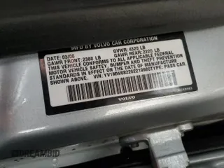 2006 Volvo V50 с VIN YV1MW682262219980, выставлен на аукционе Copart как лот 80274814 с пробегом 127 170 миль миль и Списание • Salvage title. История ставок и продаж доступна на DreamBid. Изображение 12.