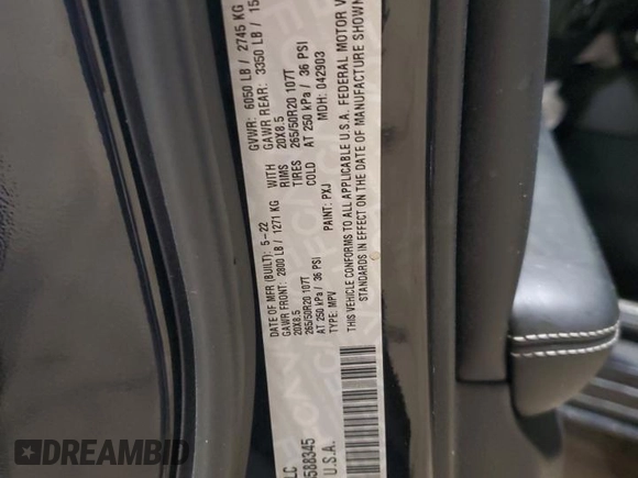 2022 Jeep Grand Cherokee Overland с VIN 1C4RJHDG8N8588345, выставлен на аукционе Copart как лот 49529885 с пробегом 64 061 миль миль и Списание • Salvage title. История ставок и продаж доступна на DreamBid. Изображение 13.