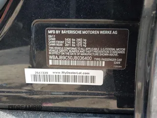 2018 BMW 5 Series M550i xDrive with VIN WBAJB9C50JB036400, listed as a IAAI auction lot 41464278 with 139,079 mi miles and . Bid and sale history available at DreamBid. Image 9.