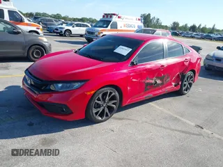 2021 Honda Civic Sedan Sport with VIN 2HGFC2F83MH528354, listed as a IAAI auction lot 41843412 with 55,110 mi miles. Bid and sale history available at carsss.com. Image 2.