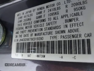 2009 Acura TSX with VIN JH4CU26679C019390, listed as a IAAI auction lot 42632476 with 276,392 mi miles and . Bid and sale history available at DreamBid. Image 9.