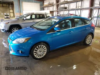 2012 Ford Focus Titanium with VIN 1FAHP3N21CL284628, listed as a Copart auction lot 46572065 with 143,443 mi miles and Salvage Title. Bid and sale history available at carsss.com. Image 1.
