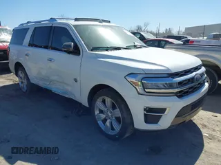 2022 Ford Expedition Max King Ranch with VIN 1FMJK1PT3NEA47209, listed as a IAAI auction lot 41739106 with 59,426 mi miles and . Bid and sale history available at DreamBid. Image 1.