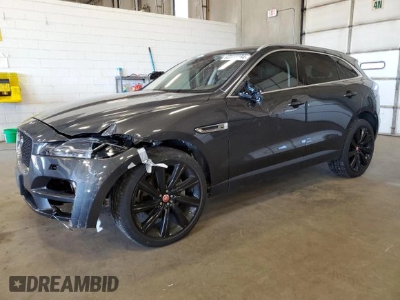 2018 Jaguar F-Pace 35t Prestige with VIN SADCK2EV1JA252914, listed as a Copart auction lot 63115184 with 43,311 mi miles and Non repairable. Bid and sale history available at DreamBid. Image 1.
