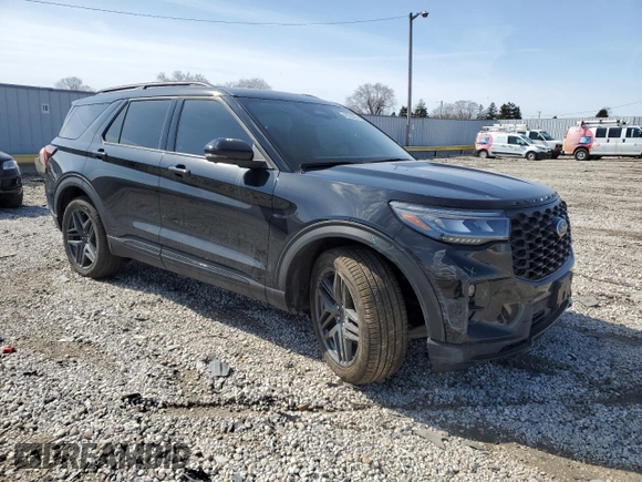 2025 Ford Explorer ST with VIN 1FMWK8GCXSGA98821, listed as a Copart auction lot 48538895 with 3,511 mi miles and Salvage Title. Bid and sale history available at carsss.com. Image 4.