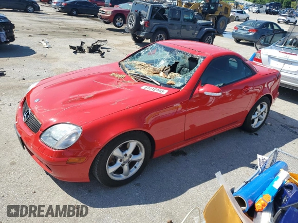 2002 Mercedes-Benz SLK 320 with VIN WDBKK65F62F246665, listed as a Copart auction lot 61410145 with Not provided miles and Salvage title. Bid and sale history available at DreamBid. Image 1.