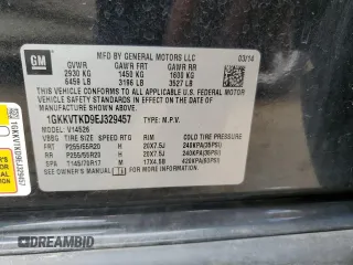 2014 GMC Acadia Denali z VIN 1GKKVTKD9EJ329457, wystawiony jako Copart lot #56824235 z przebiegiem 135 475 mil mil oraz Szkoda całkowita • Salvage title. Historia ofert i sprzedaży dostępna na DreamBid. Obrazek 14.