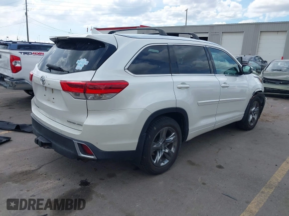 2017 Toyota Highlander Limited with VIN 5TDDZRFH2HS461797, listed as a IAAI auction lot 41953255 with 120,464 mi miles and . Bid and sale history available at DreamBid. Image 4.