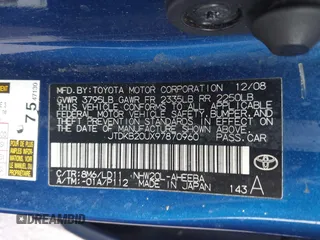 2009 Toyota Prius with VIN JTDKB20UX97870960, listed as a IAAI auction lot 41449543 with 177,025 mi miles. Bid and sale history available at carsss.com. Image 9.
