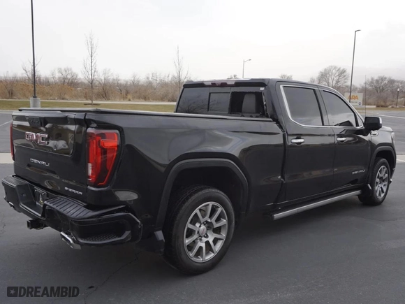 2020 GMC Sierra 1500 Denali with VIN 1GTU9FEL6LZ119443, listed as a Copart auction lot 44381815 with 55,124 mi miles and Salvage Title. Bid and sale history available at carsss.com. Image 4.